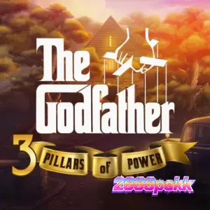 Tampilan antarmuka slot The Godfather: 3 Pillars of Power dengan elemen visual bertema mafia